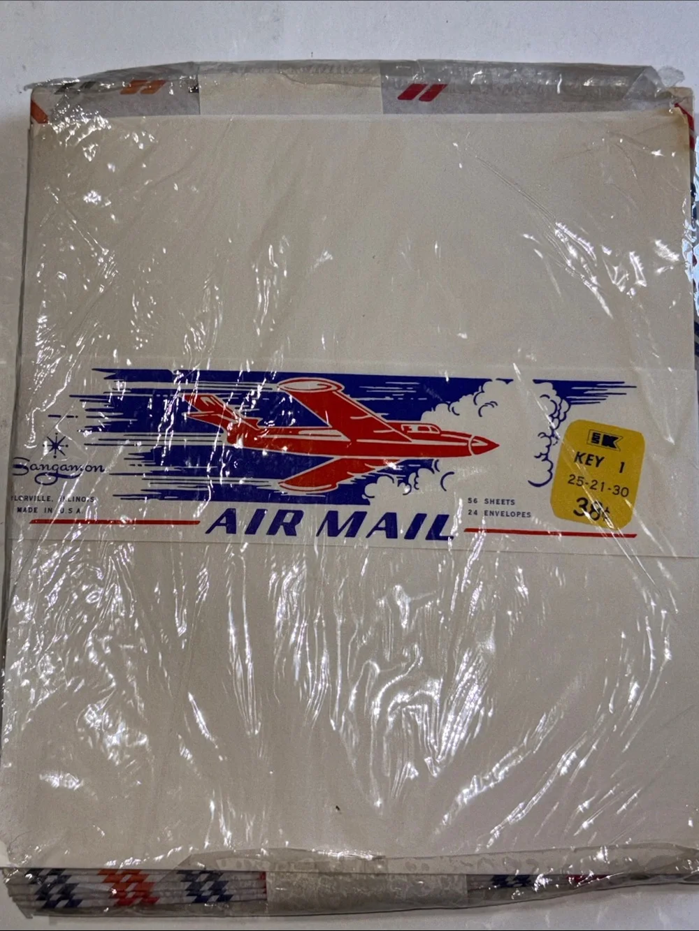 Vintage Air Mail Stationery Set Plane Graphic Junk Journal Envelopes VTG